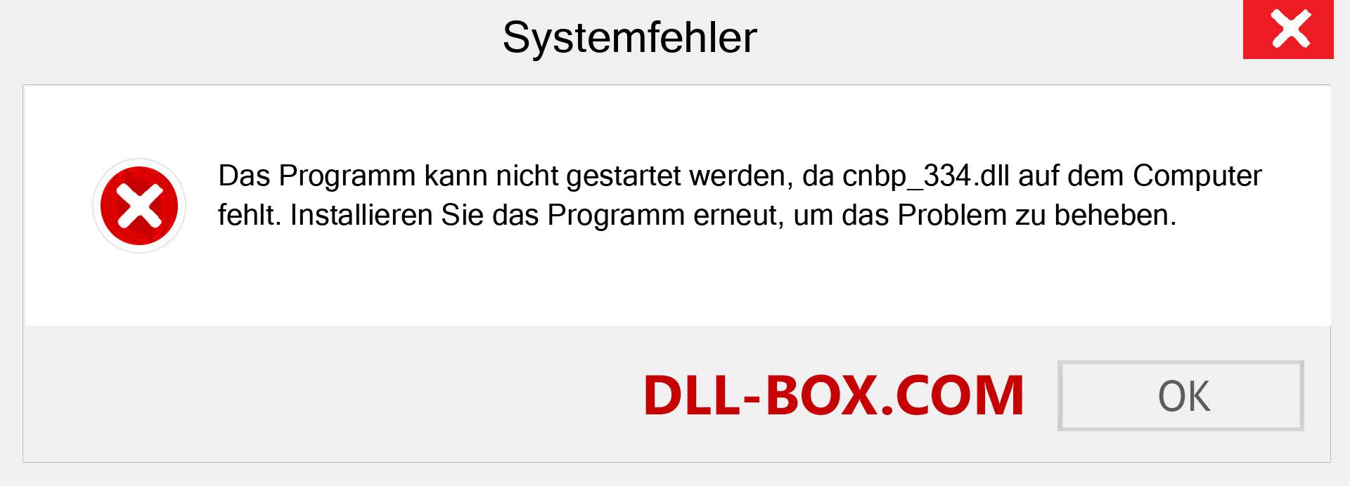 cnbp_334.dll-Datei fehlt?. Download für Windows 7, 8, 10 - Fix cnbp_334 dll Missing Error unter Windows, Fotos, Bildern