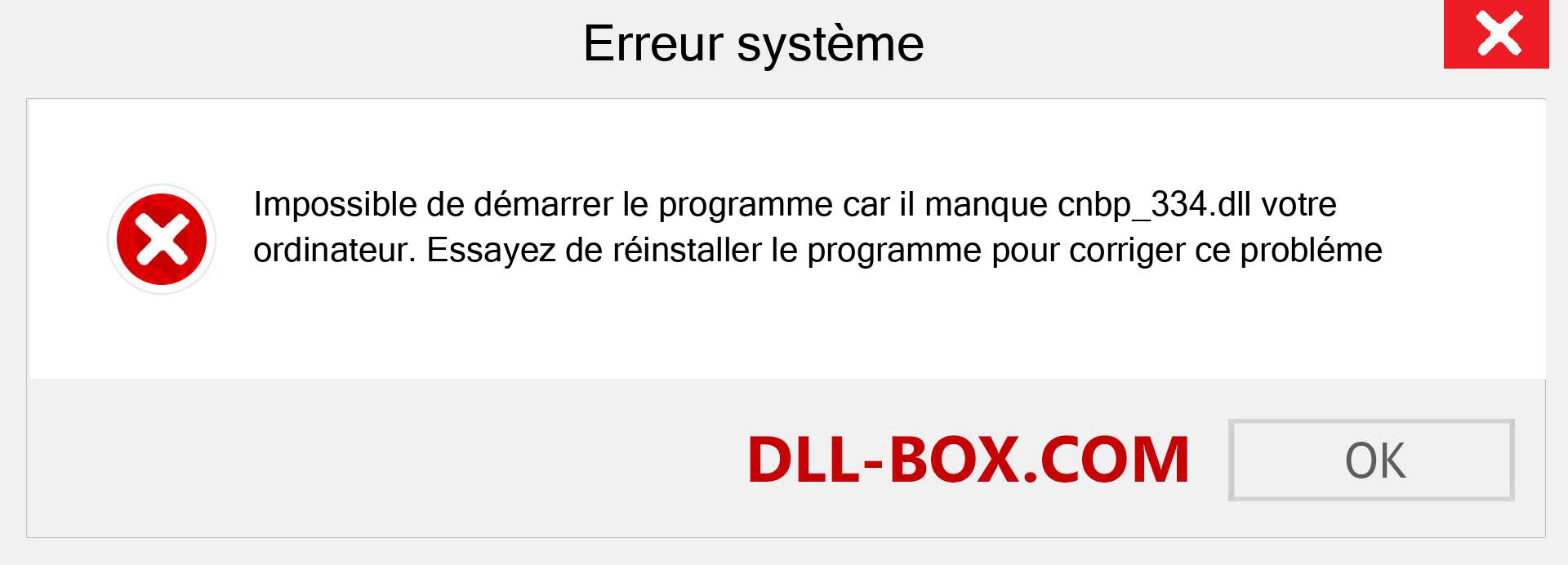Le fichier cnbp_334.dll est manquant ?. Télécharger pour Windows 7, 8, 10 - Correction de l'erreur manquante cnbp_334 dll sur Windows, photos, images